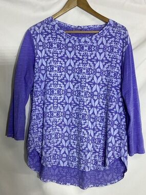 FRESH PRODUCE Long Sleeve Crew Neck Top 100% Cotton Size Large